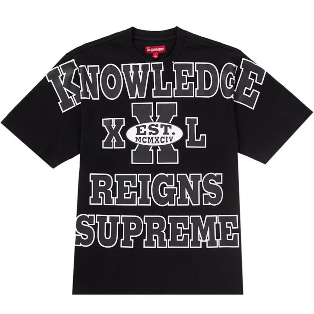 Supreme Black Knowledge Graphic Tee